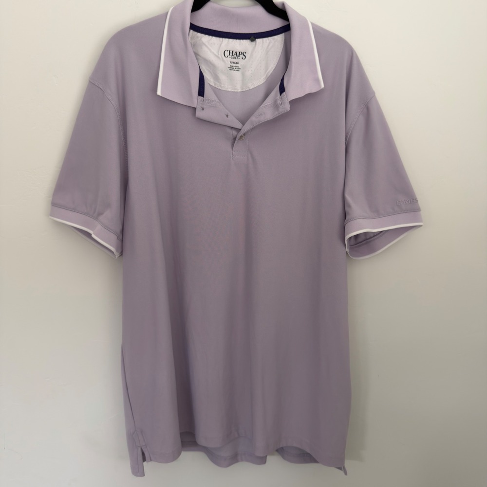 Chaps Golf Mens XL Lavender Performance Polo Shirt Short Sleeve CHG14KT011